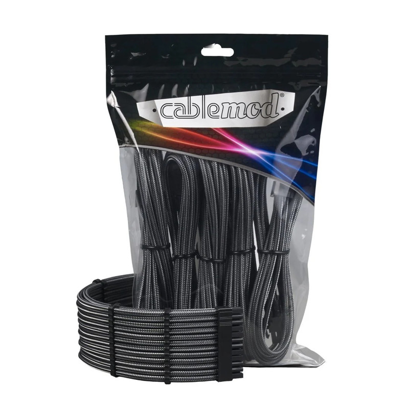 CableMod - ModMesh PRO Dual 8 pin PCI-E Sleeved Cable Extensions - Carbon - كابل